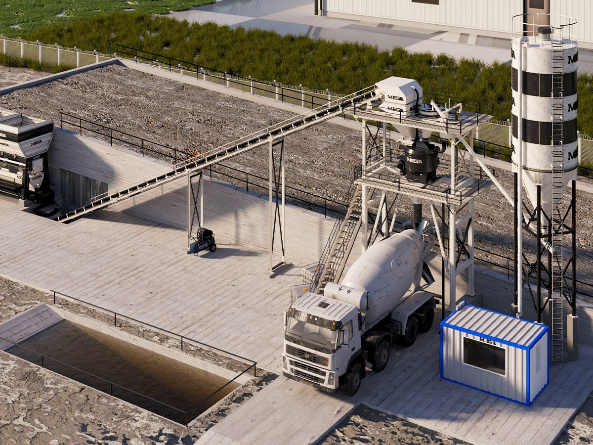 Centrale à Béton d’une capacité de 30 m³ par heure à Vendre (Mélangeur à Pales)